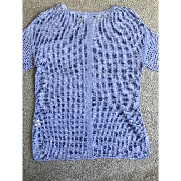 In Cashmere Sweater Small Open Knit Linen Sheer Oversize 3/4 Sleeve Pullove Boho - Picture 6 of 16